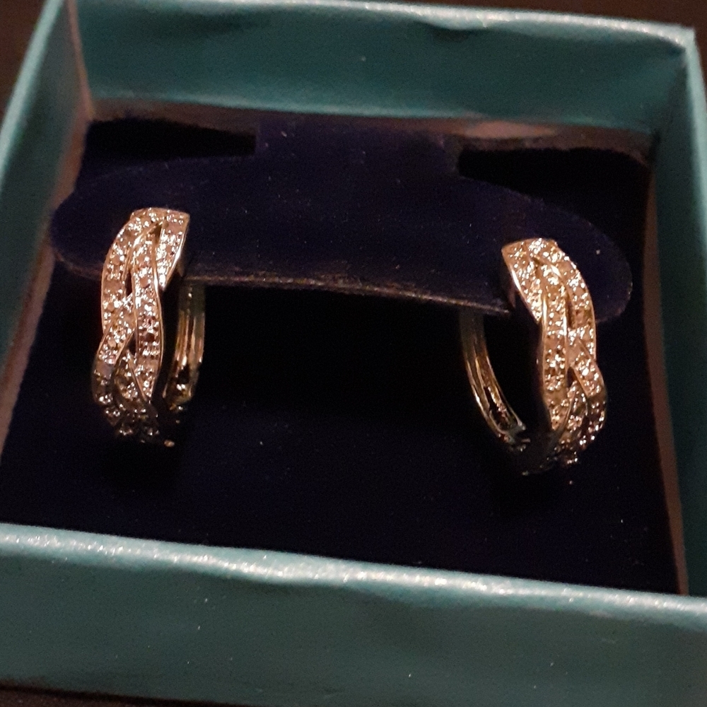 1/4ct Platinum Diamond Infinity Hoop Earrings